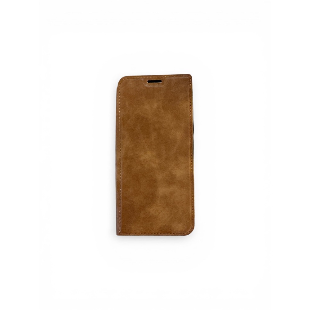 Samsung Galaxy S8 Plus Wallet Case Brown Faux Suede Folio Card Holder Cover
